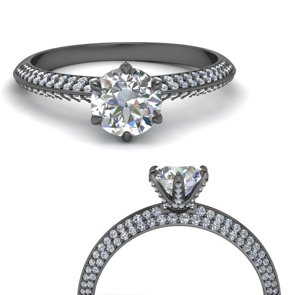knife edge pave wrap diamond engagement ring in FD9156RORANGLE3 NL BG.jpg