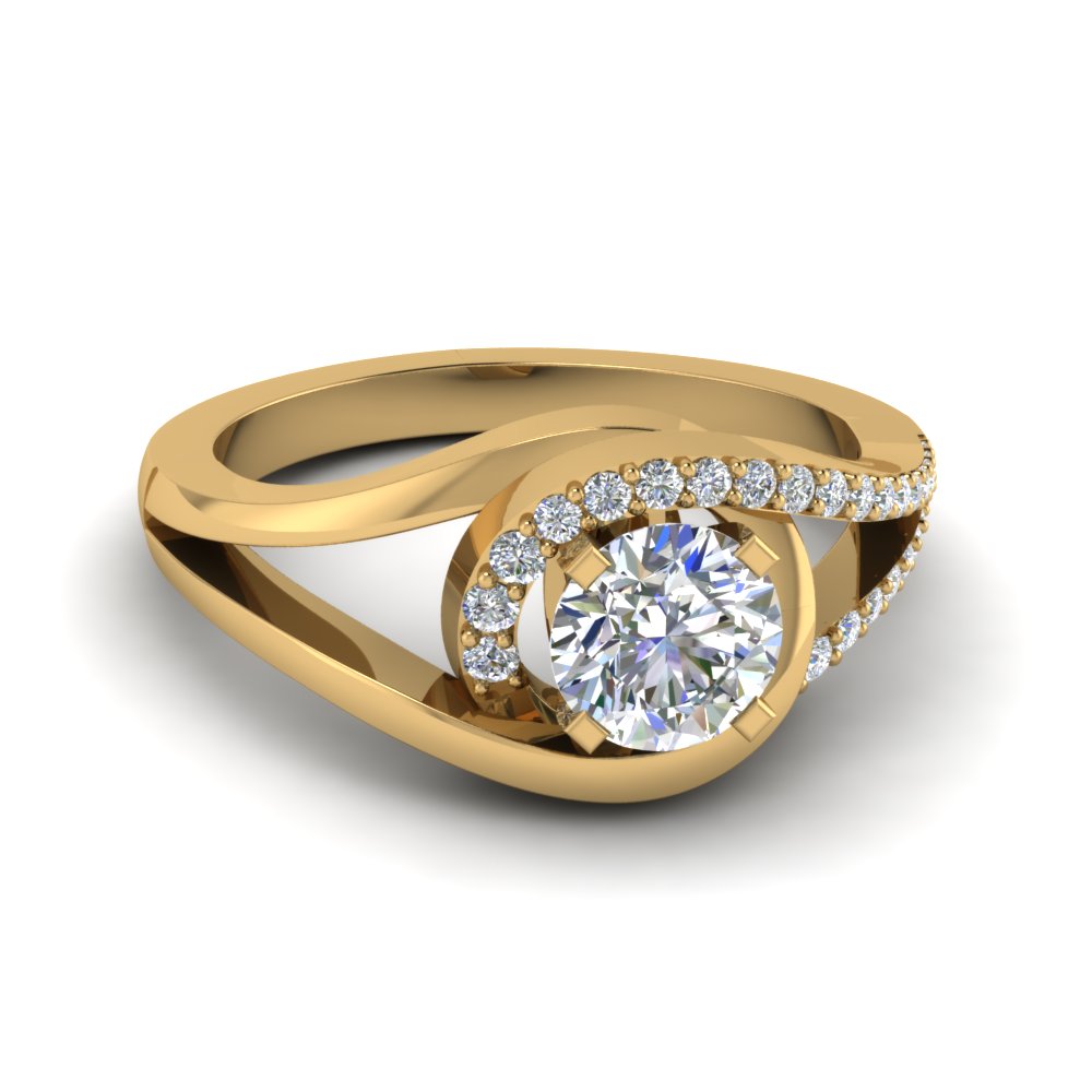 Yellow Gold gp Round Cut lab Diamond Engagement Wedding Anniversary Ring 