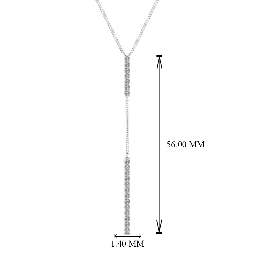 Long Bar Cubic Zirconia Pendant Necklace For Women | Fascinating Diamonds