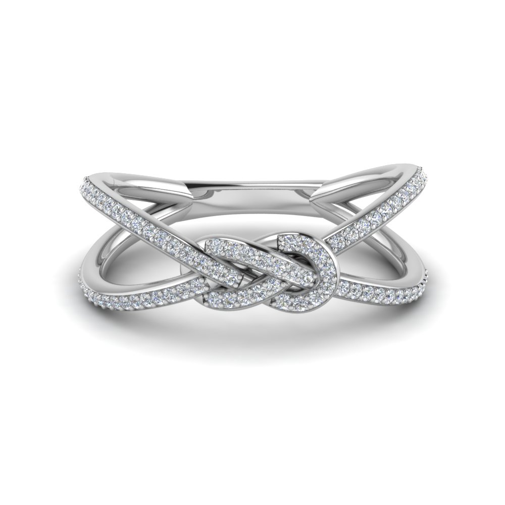 Love Knot Diamond Promise Ring In 950 