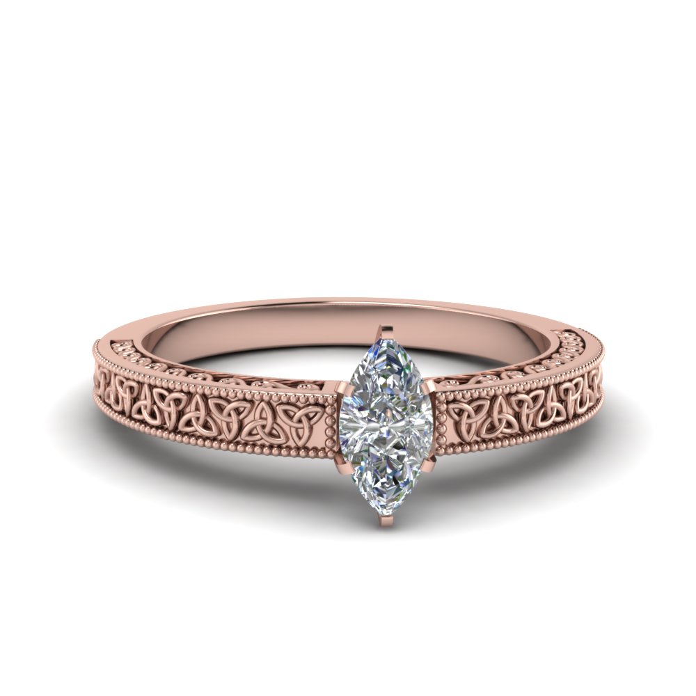 Rose Gold Marquise Solitaire Rings