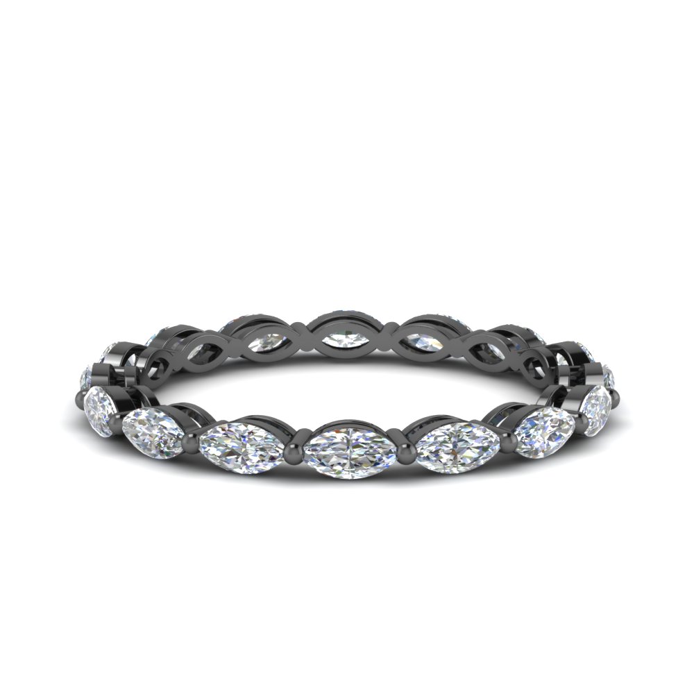 0 80 Ct Marquise Diamond Eternity Band In 14k Black Gold Fascinating Diamonds