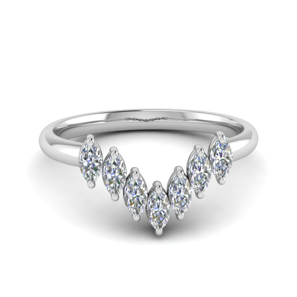 Marquise 7 Stone Curved Band