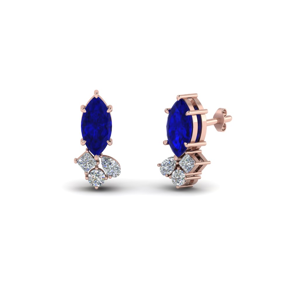 marquise cut sapphire earrings