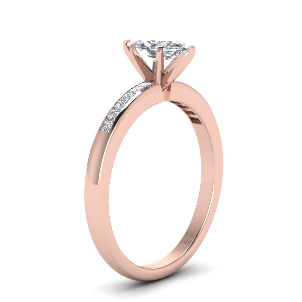 Channel Princess Cut High Set Diamond Ring