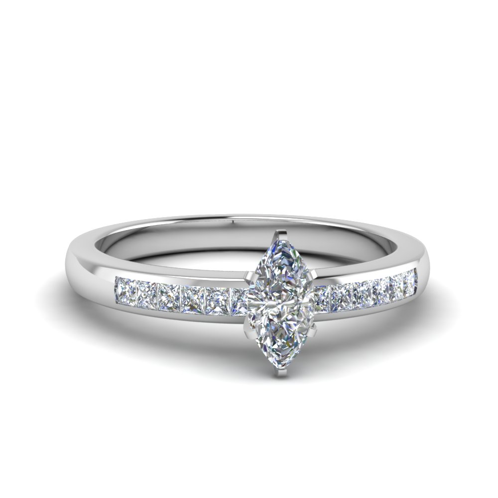 Channel Princess Cut Diamond Ring