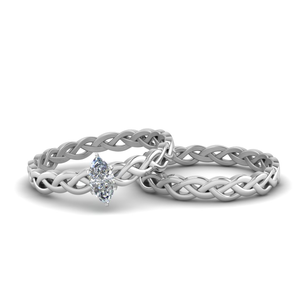 Braided Solitaire Diamond Bridal Set