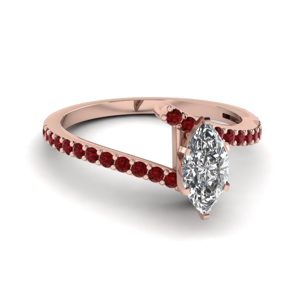 3 Stone Round Cut Ruby Engagement Ring In 14K White Gold | Fascinating  Diamonds