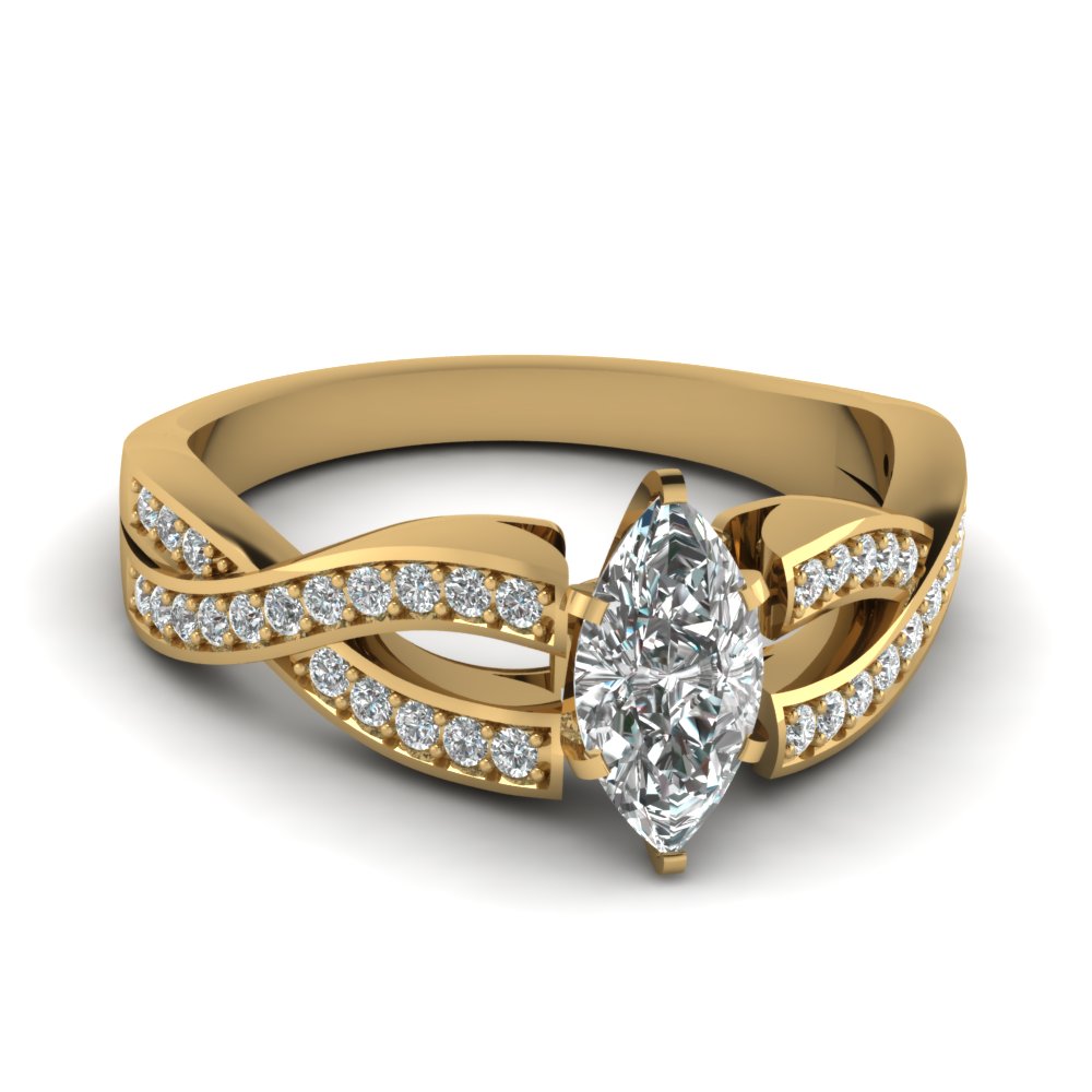 Marquise Cut Entwined Pave Ring