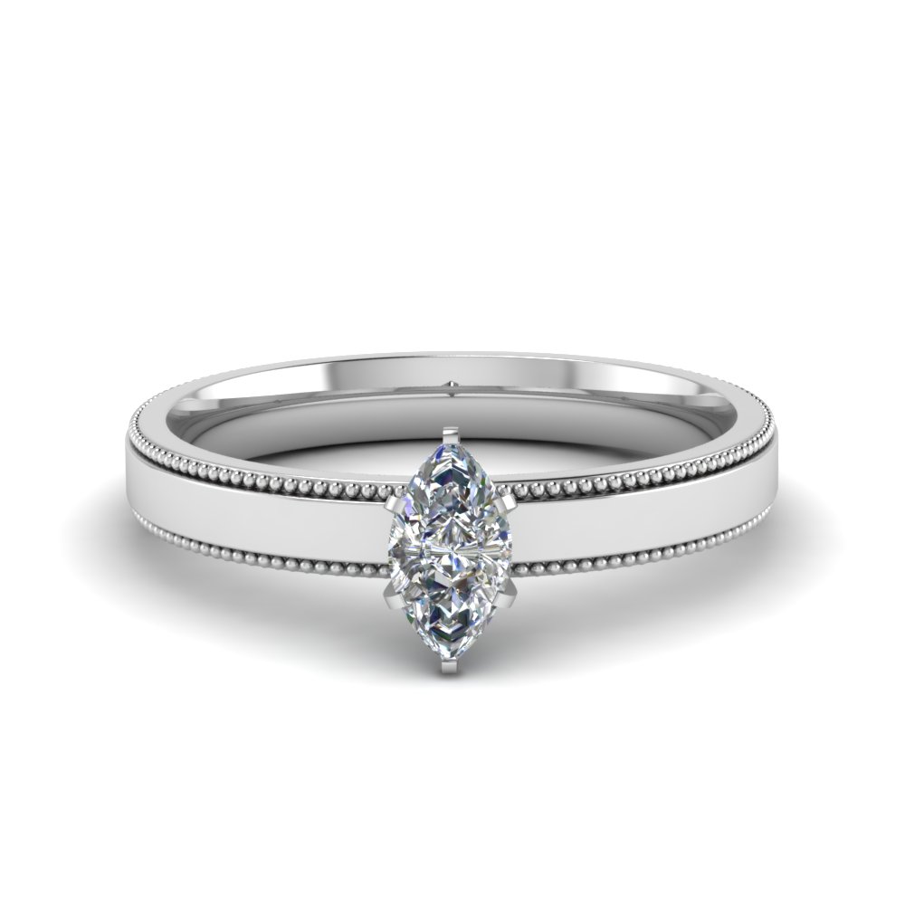 Marquise Cut Diamond Solitaire Rings