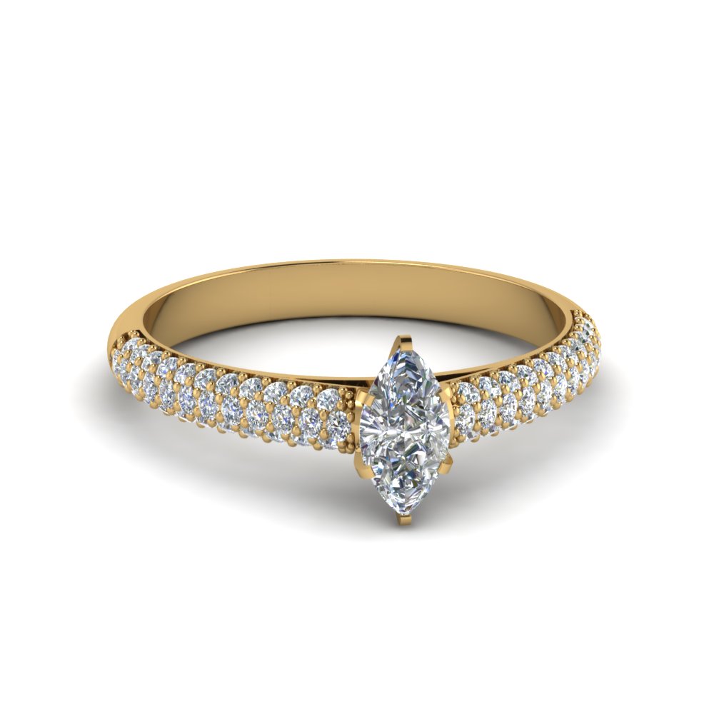 Marquise Shaped Diamond Side Stone Rings