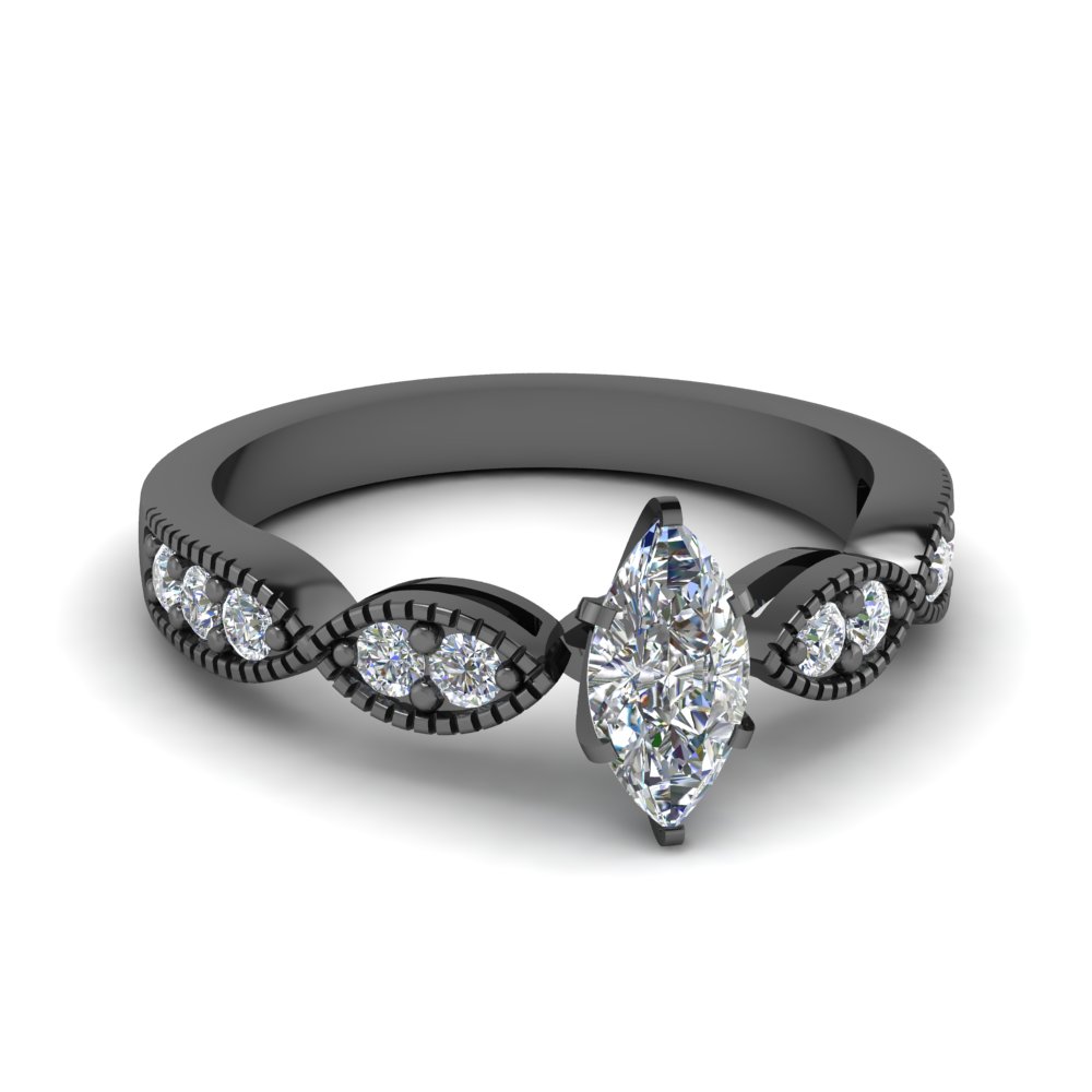 Black Gold Diamond Wedding Rings