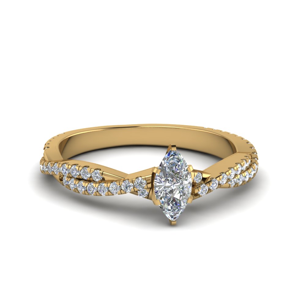 Marquise Cut Twisted Vine Diamond Engagement Ring For Women In 18k Twisted Vine Diamond Ring