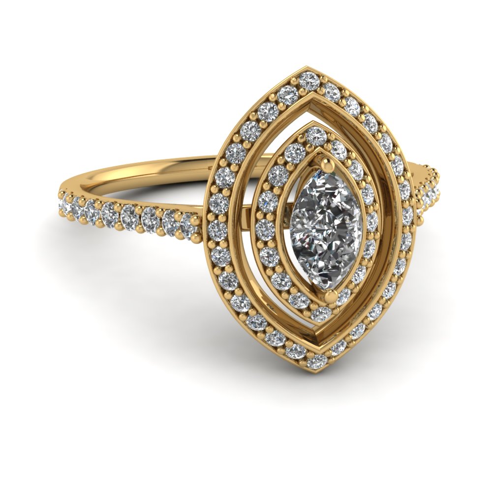 Marquise Cut Halo Engagement Rings