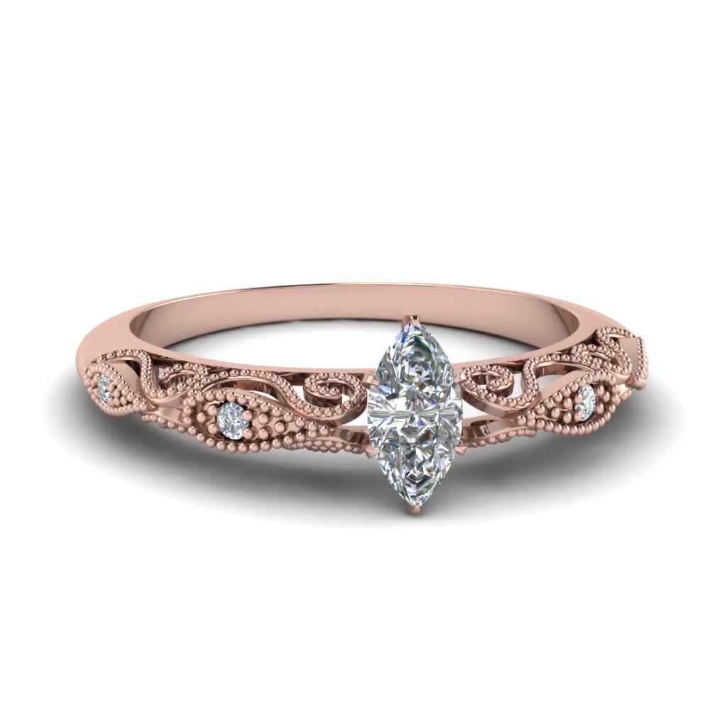 rose gold marquise engagement ring