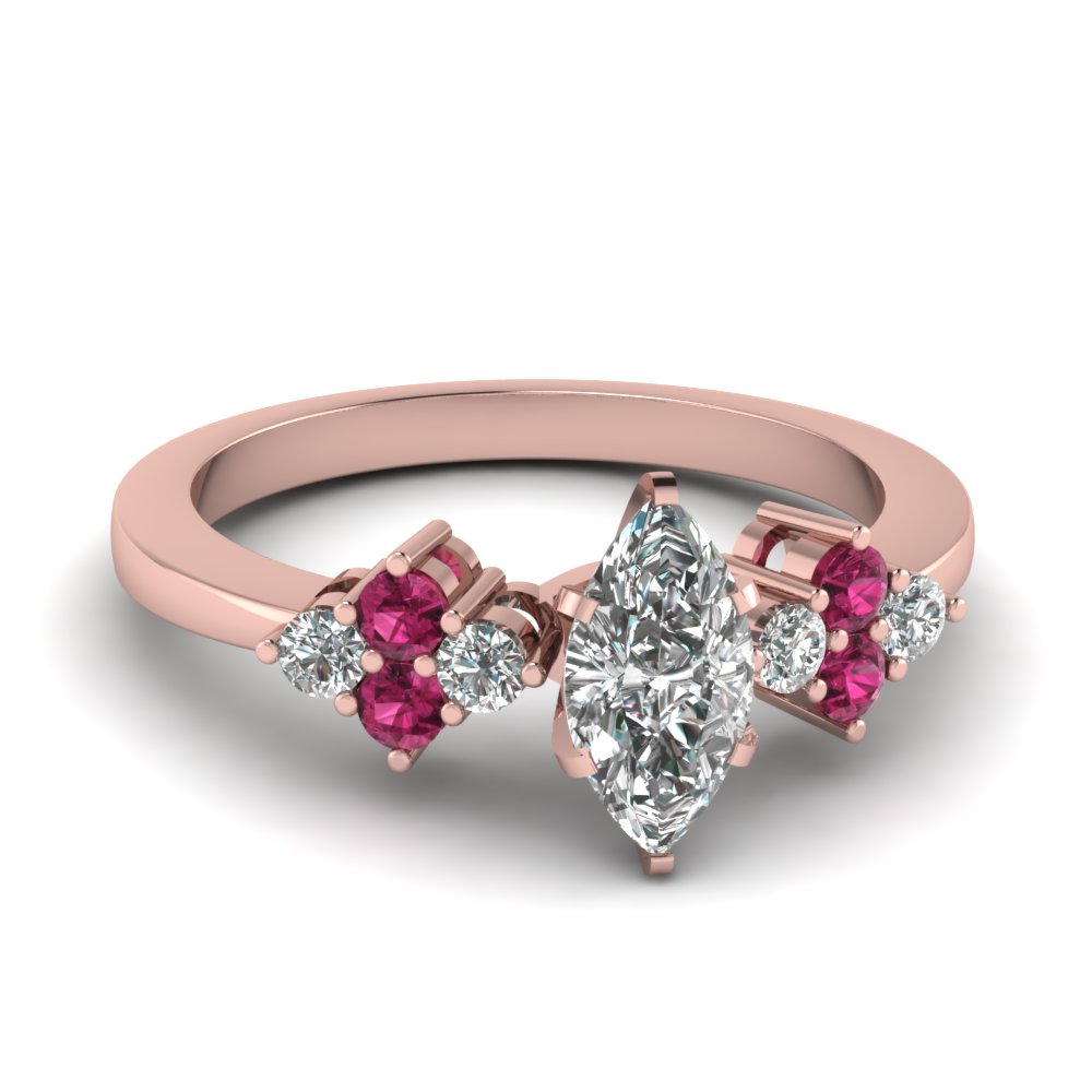 Pink Sapphire Petite Engagement Rings