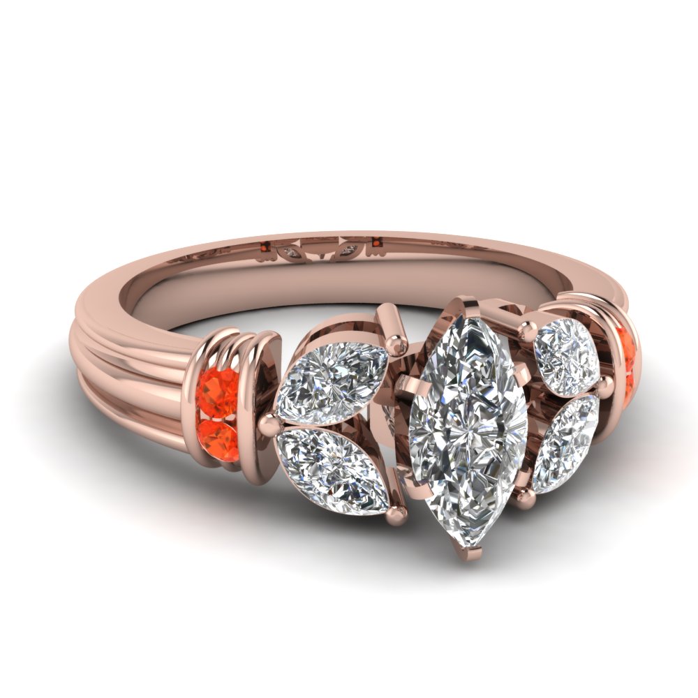 The Kaleidoscope of Diamond Designs ring Marquise Flanking Stones Diamond  Ring For Woaman at Rs 21870 | Mota Varachha | Surat | ID: 2853330909962
