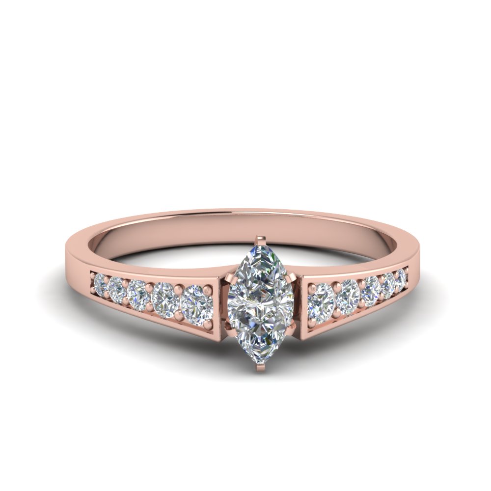 marquise shaped petite graduated diamond engagement ring in FD8048MQR NL RG.jpg