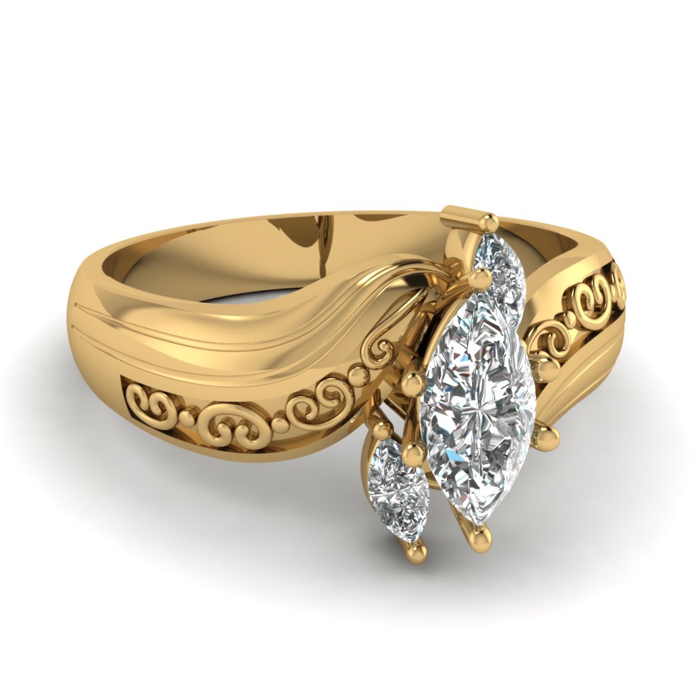3 Stone Marquise Diamond Ring