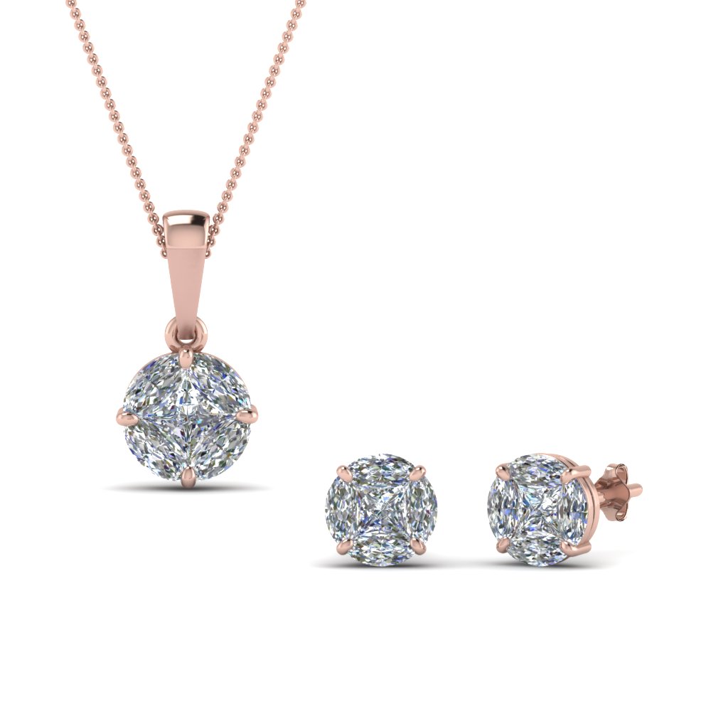Bridal Jewelry Set Crystal Flower Drop Necklace + Earrings Luxury  Rhinestone Pendant Necklace jewelry set for women on sale - women fashion jewellery  sets | Lazada PH