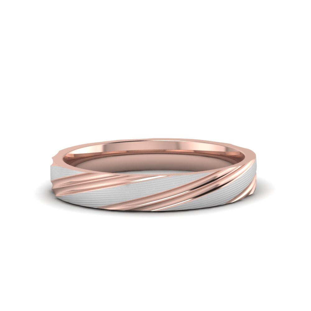 Mens 2 Tone Wedding Band