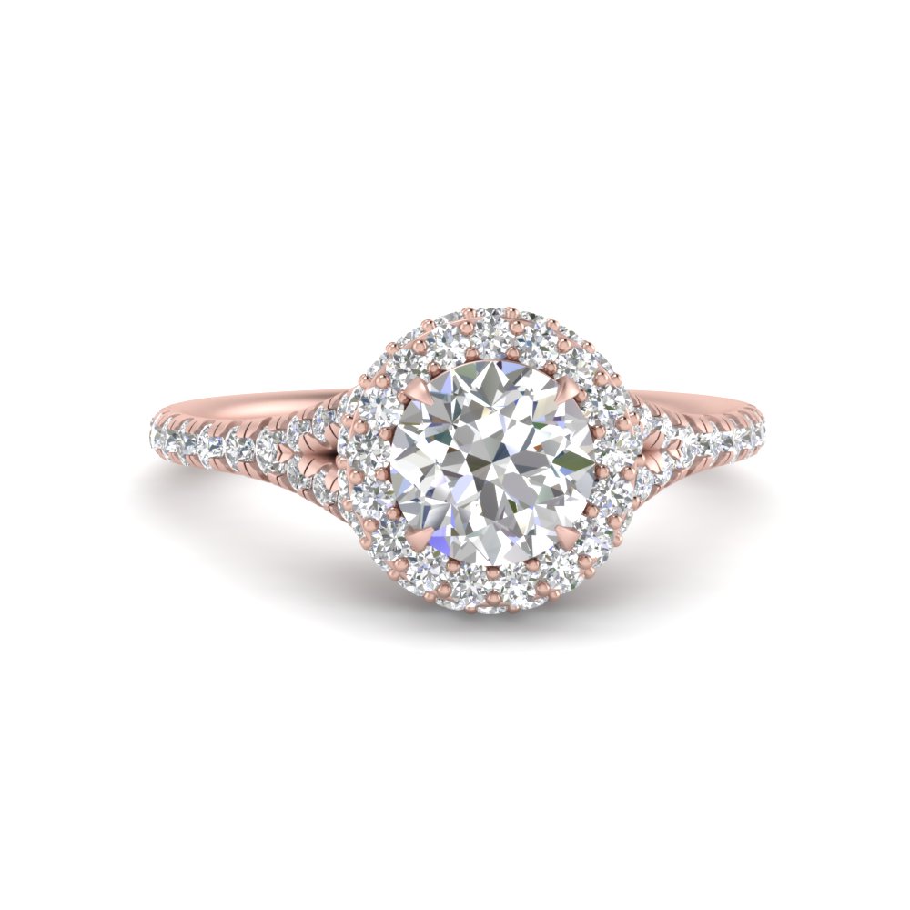 2 Ctw. Micropave Laboratory Grown Diamond Engagement Ring with 14K Rose Gold White Diamond