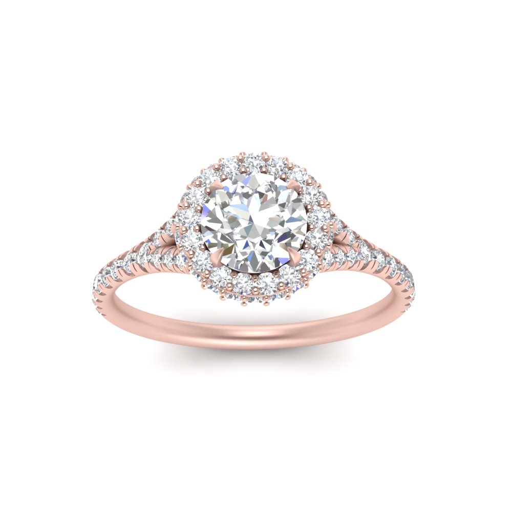 2 Ctw. Micropave Laboratory Grown Diamond Engagement Ring with 14K Rose Gold White Diamond