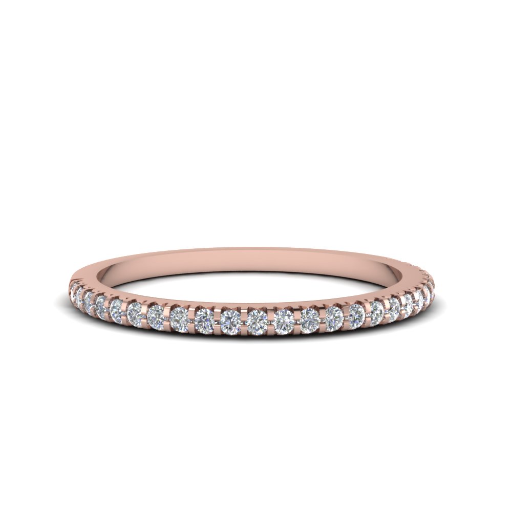  Thin  Round Diamond Band In 14K Rose  Gold  Fascinating 