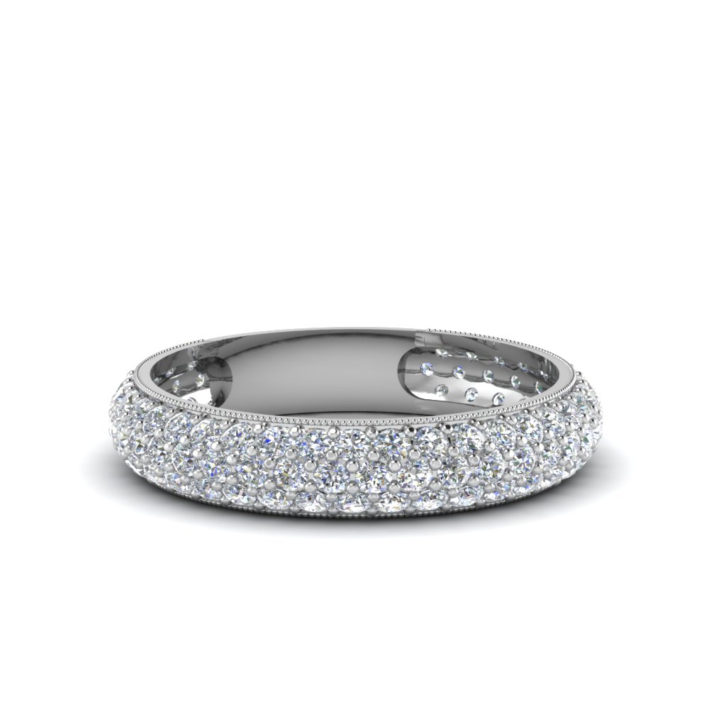 Trio micropavé diamond hot sale wedding band