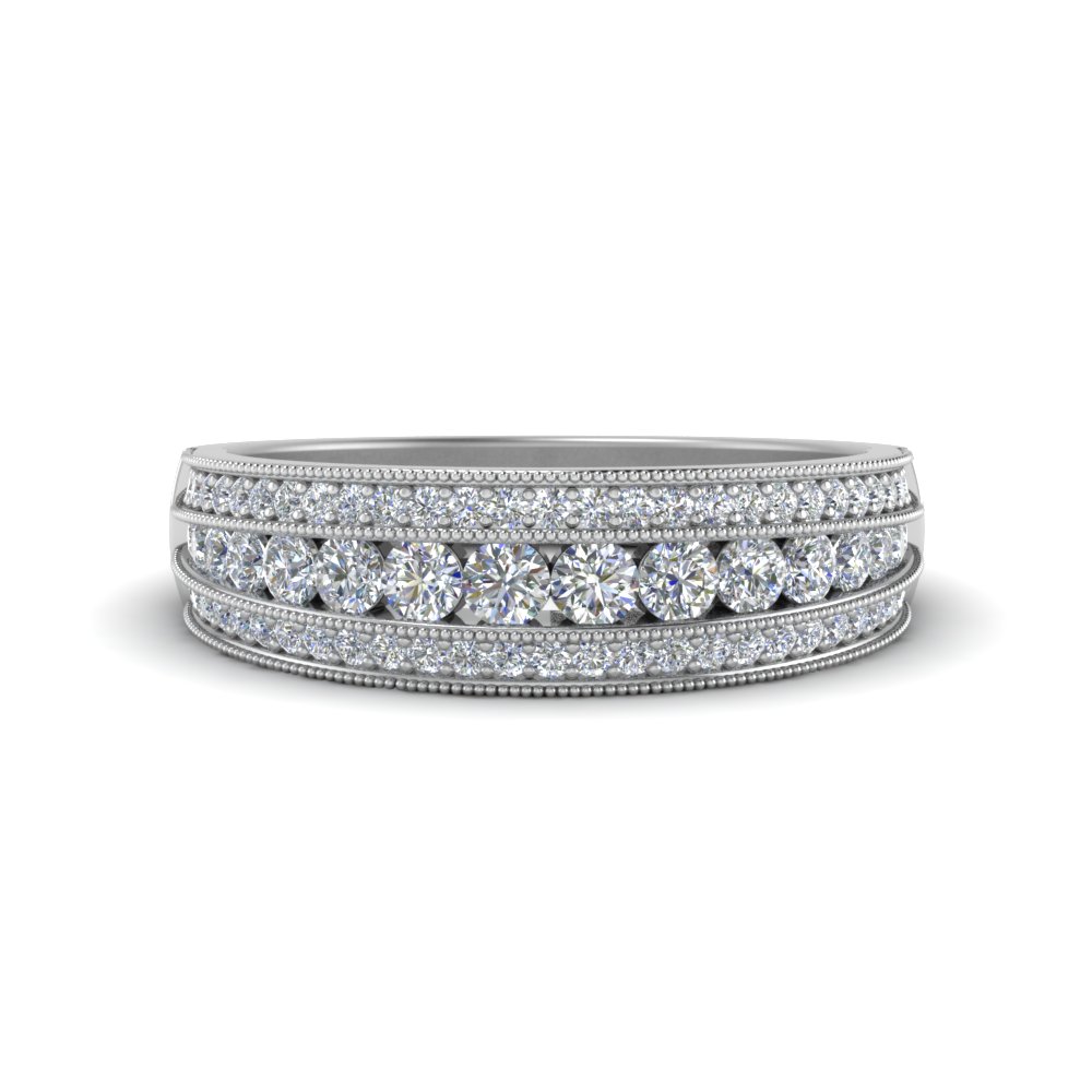 Samaya Jewels 1/2ct Round Diamond 10k White Gold Curved Wedding Band Anniversary Ring 