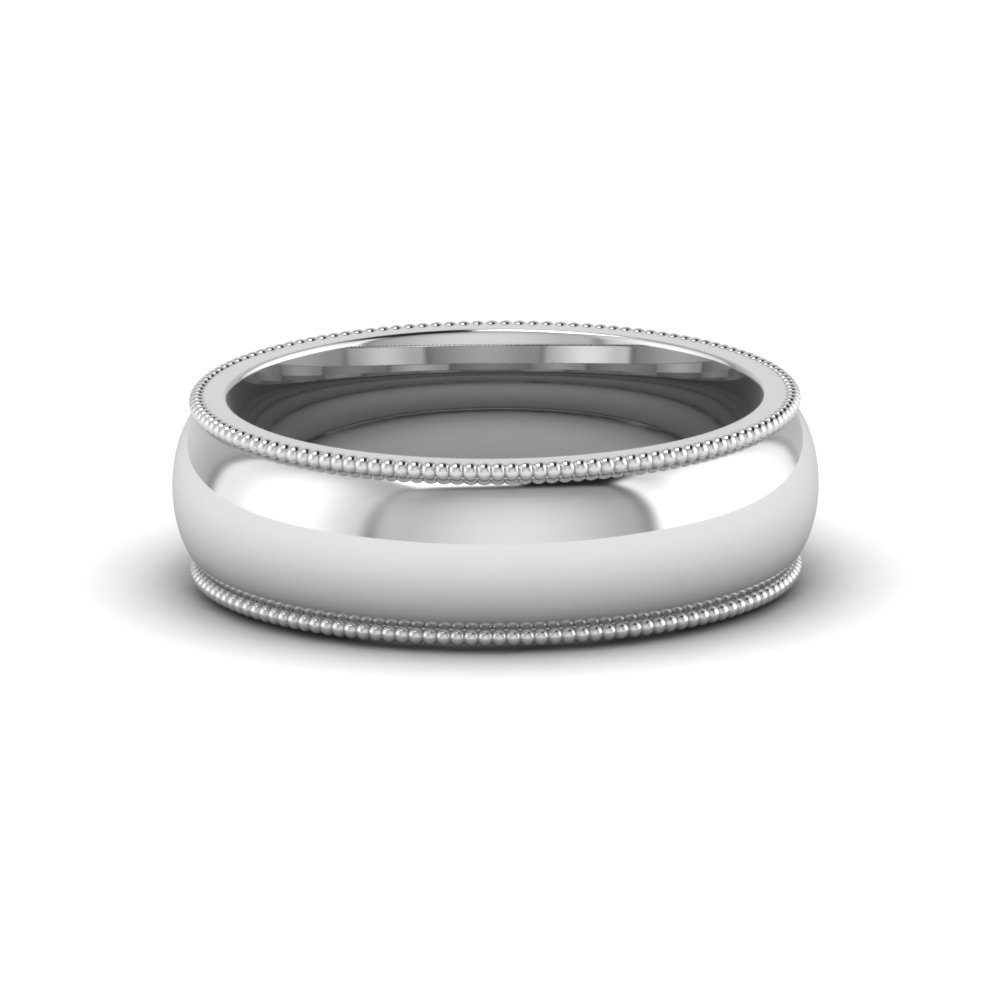 Milgrain Comfort Fit Mens Wedding Band Anniversay Ring In 14k White Milgrain Comfort Fit Mens Wedding Band Anniversay Ring In 14k White Gold Fdm8115b Nl Wg