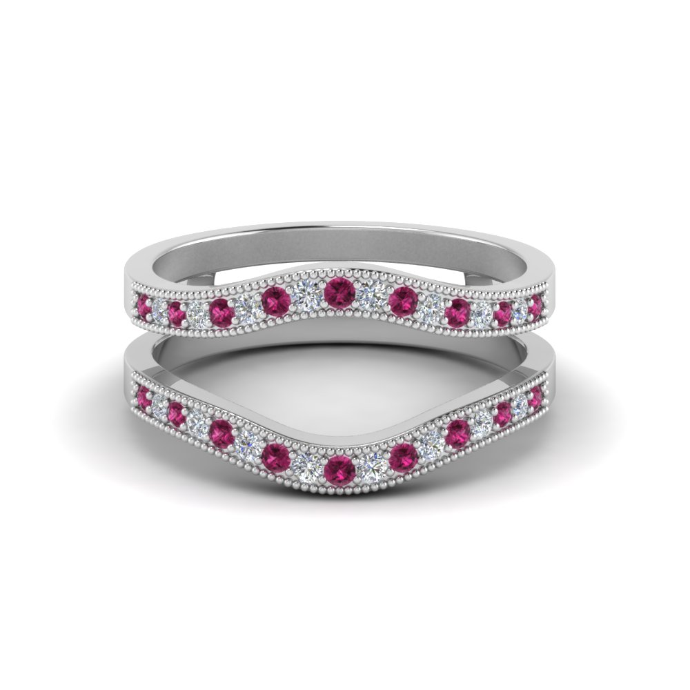 Pink Sapphire Custom Wedding Rings 
