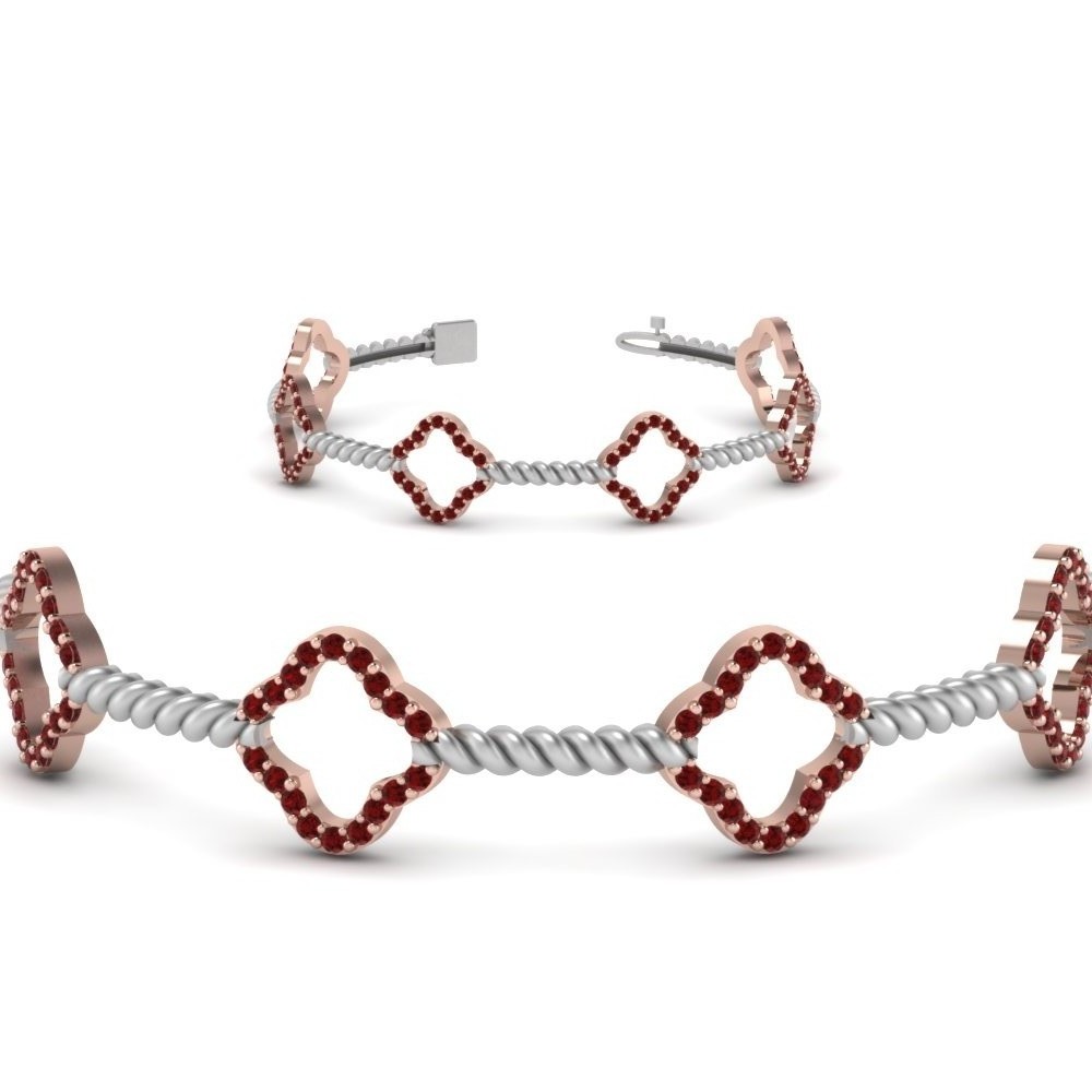 geometric ruby two tone bracelet in FDOBR70340GRUDRANGLE2 NL RG GS