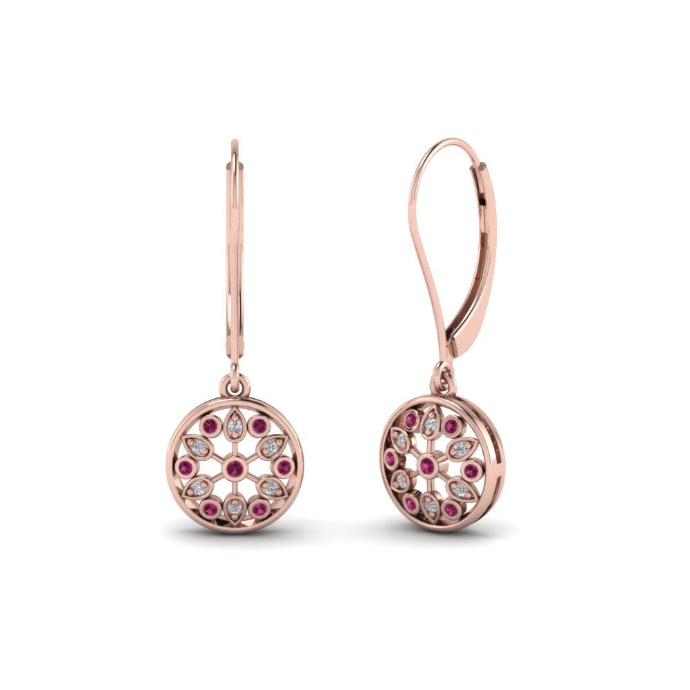 Pink Sapphire And Diamond Dangle Earrings 106123  Seattle Bellevue   Joseph Jewelry