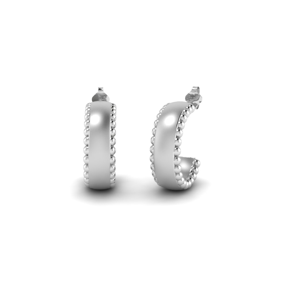 Milgrain Small Hoop Earring In 18k White Gold Fascinating Diamonds Milgrain Small Hoop Earring In 18k White Gold Fdear86502 Nl Wg