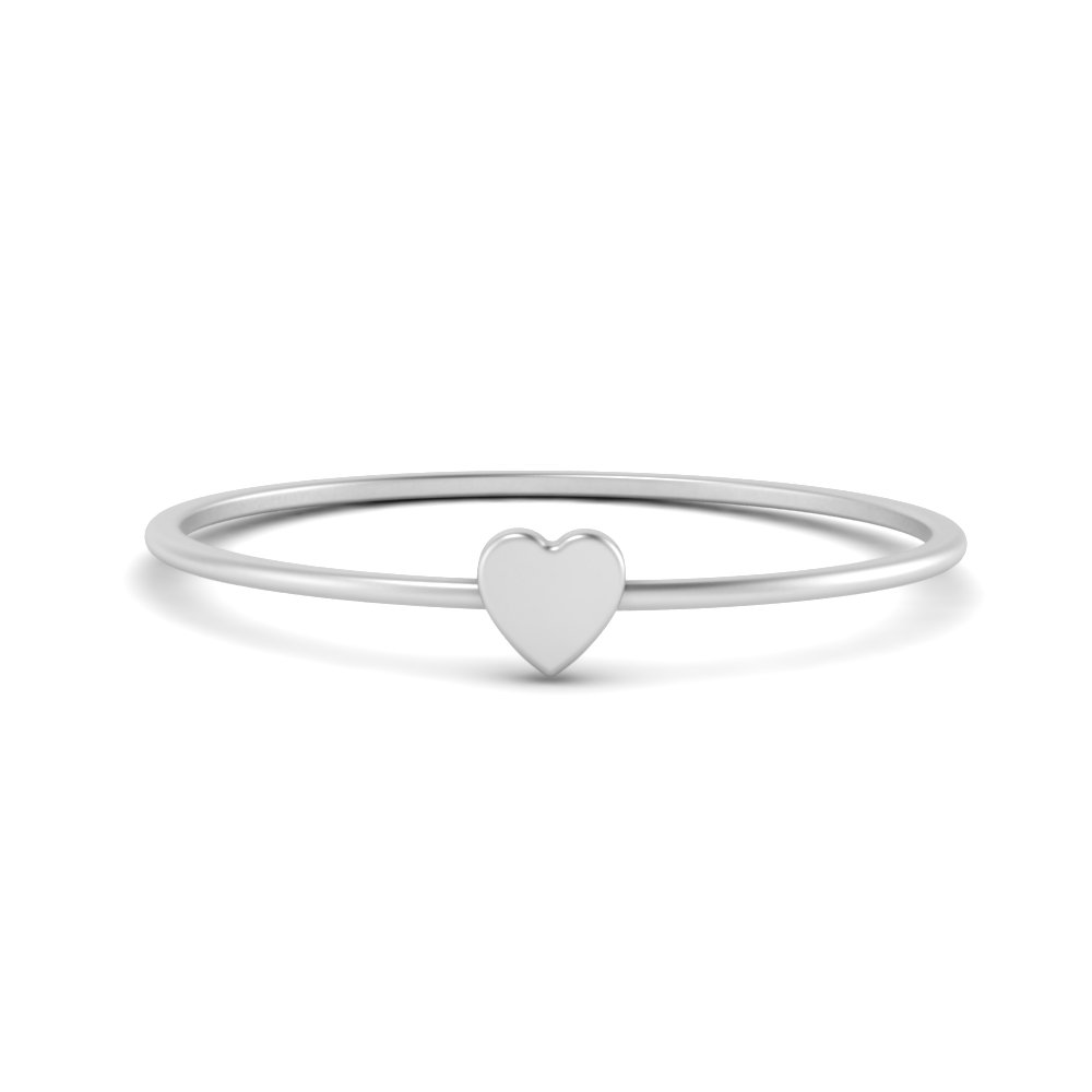 minimalist heart ring in 14K white gold FD9427ROR NL WG