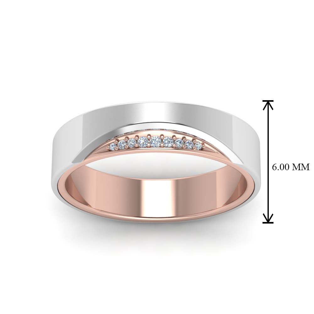 Modern 2 Tone Mens Diamond Wedding Band In 14K White Gold Fascinating   Modern 2 Tone Mens Diamond Band In 14K White Gold FDM122255BANGLE5 NL WG HW 