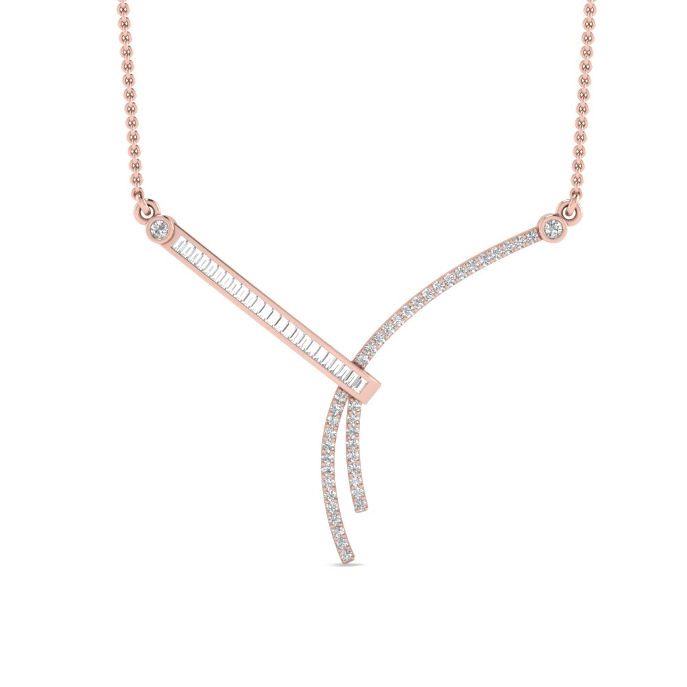 Modern Bar Diamond Necklace