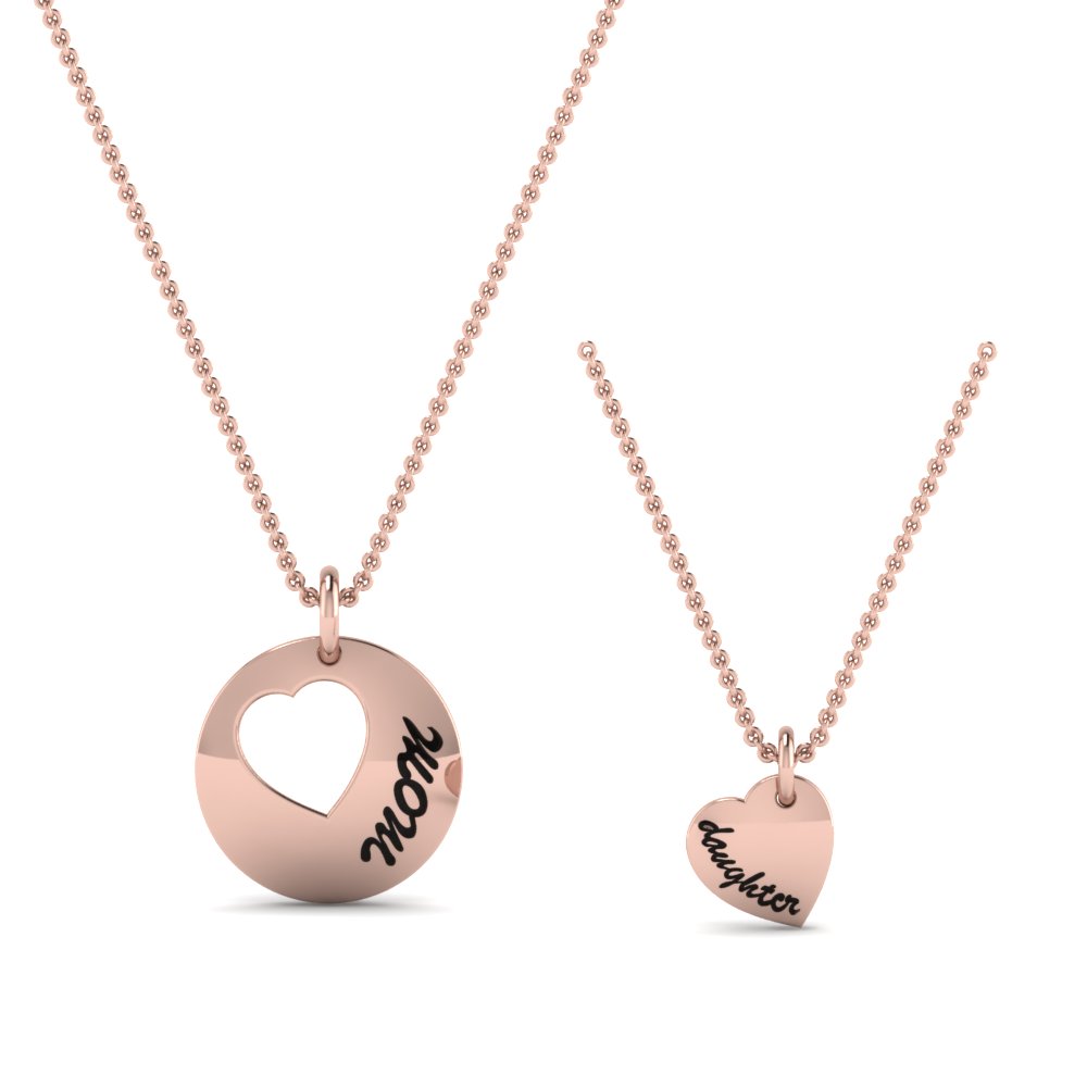 Mother Daughter Engraved Necklace