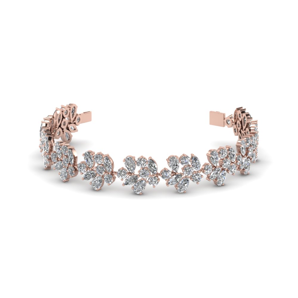 nature inspired cluster diamond bracelet in FDBR8190 NL RG