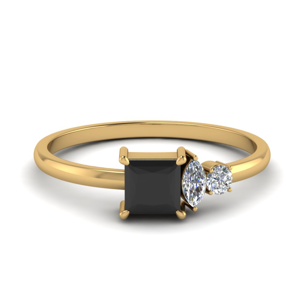 non traditional delicate wedding ring with black diamond in FD9007PRGBLACK NL YG.jpg