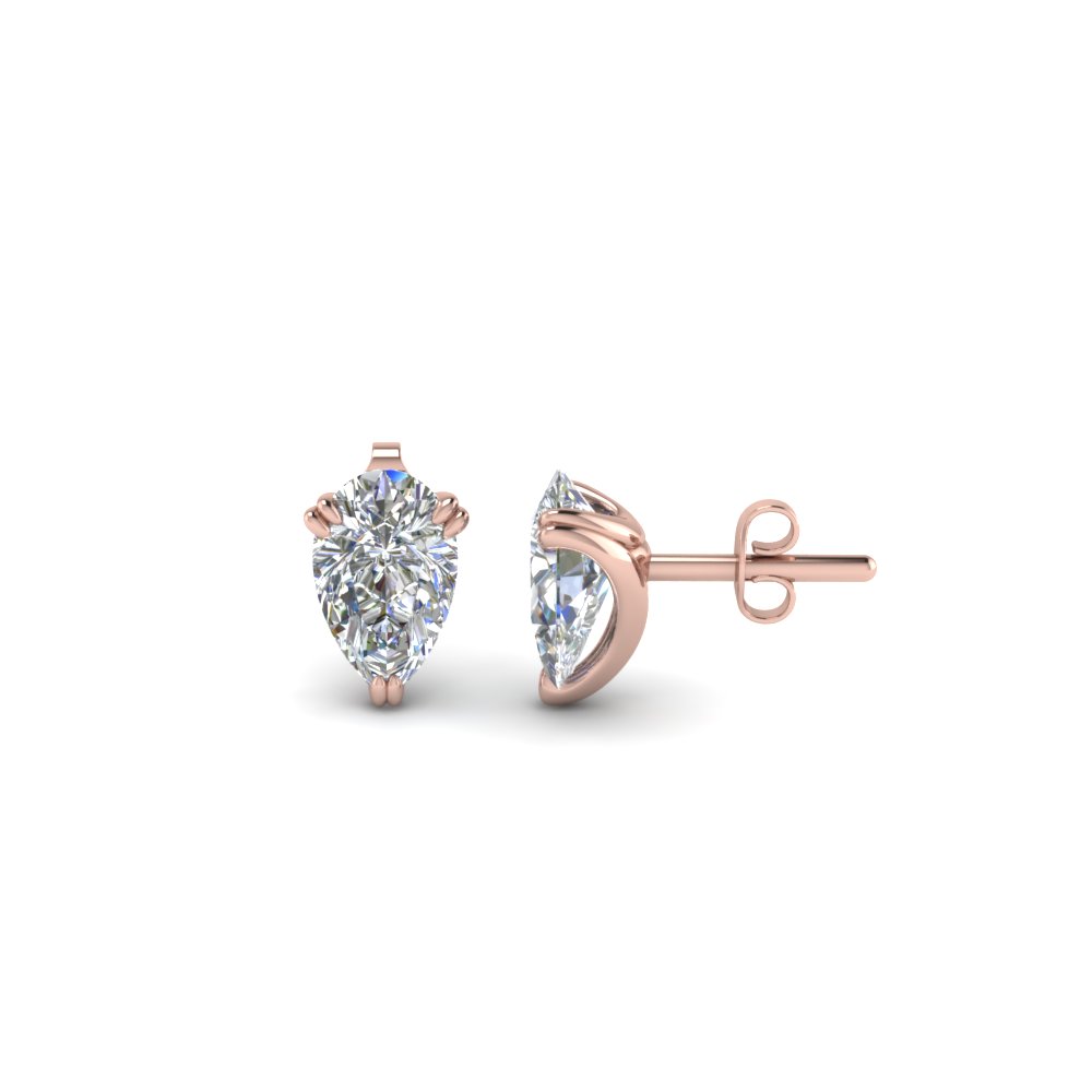 1 Carat Diamond Pear Stud Earring