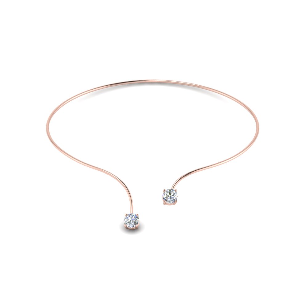 One Carat Open Bangle Necklace