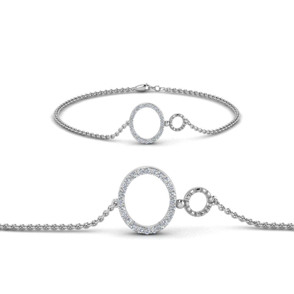 Open Circle Chain Diamond Bracelet
