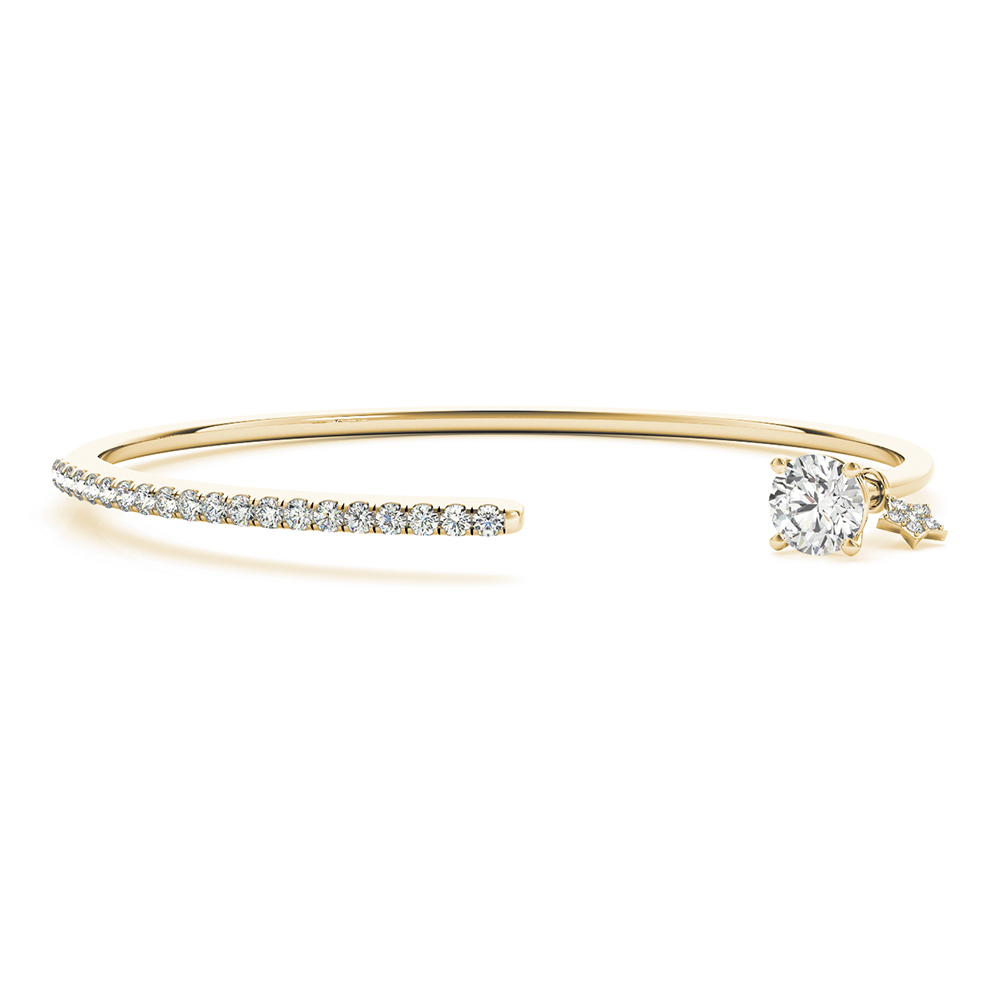 open diamond bangle bracelet for women in FDOBR70505 NL YG