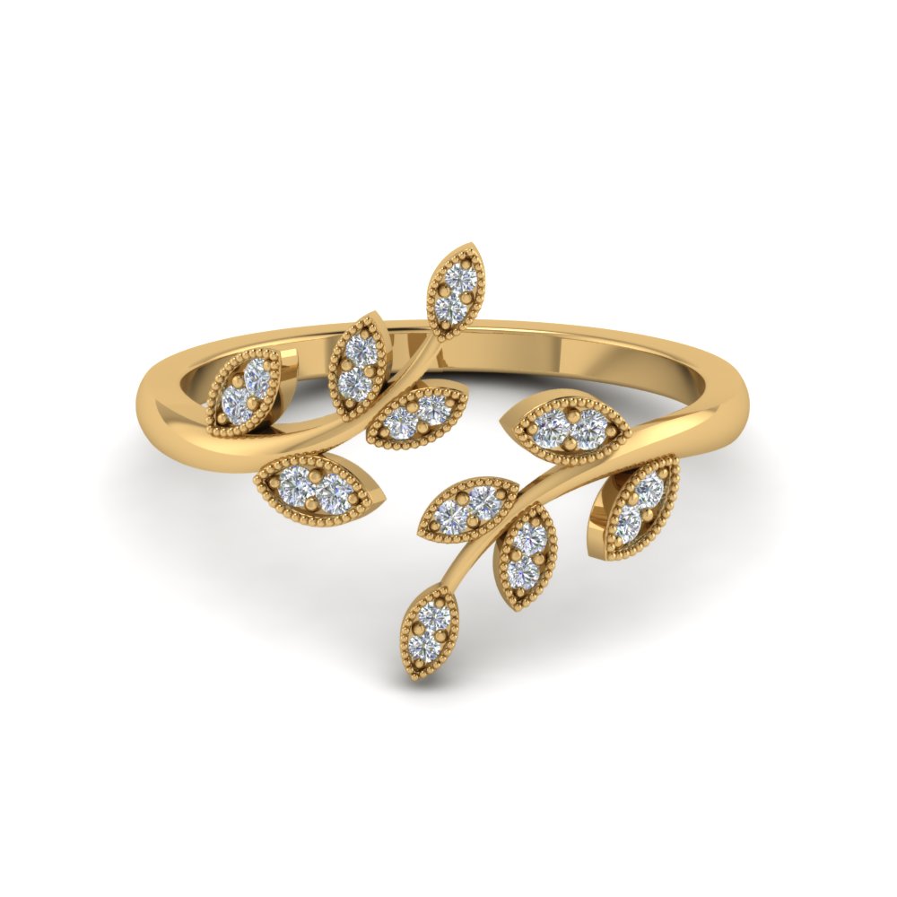 Open Leaf Diamond Ring
