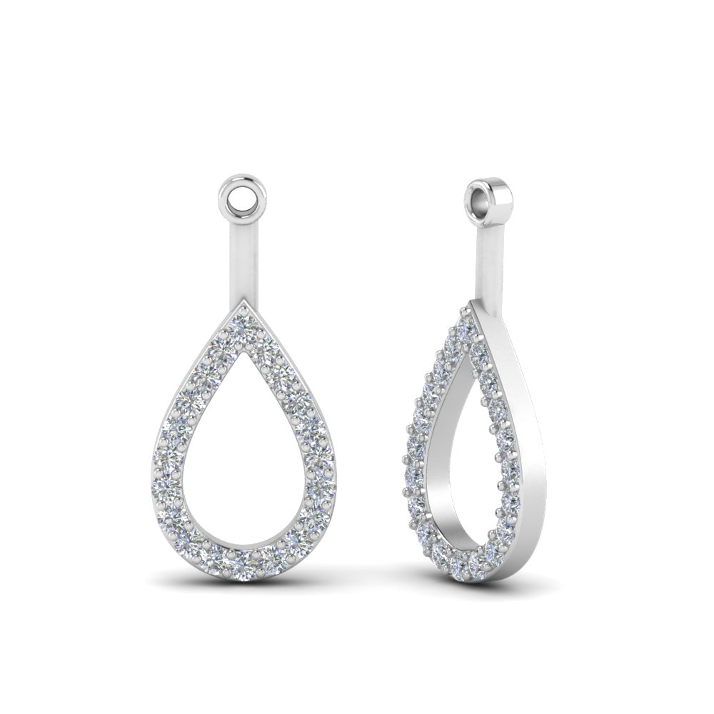 Open Pear Drop Diamond Earring Jackets 