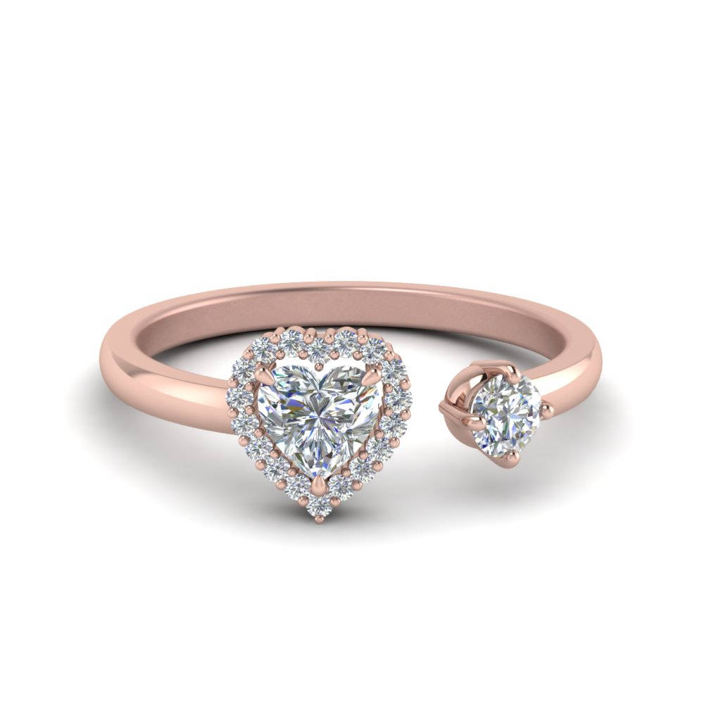 Open Wrap Heart Diamond Ring