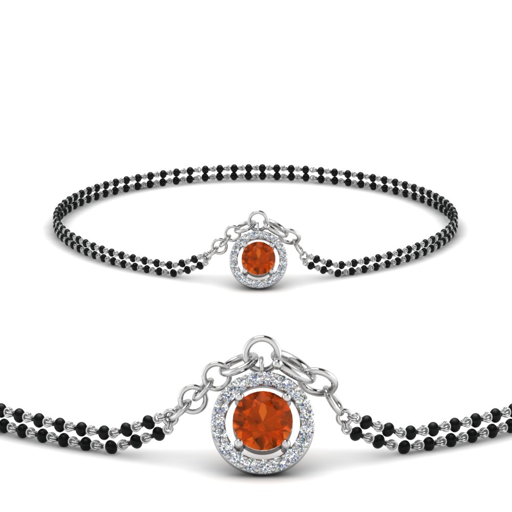 Orange Sapphire Mangalsutra Bracelet