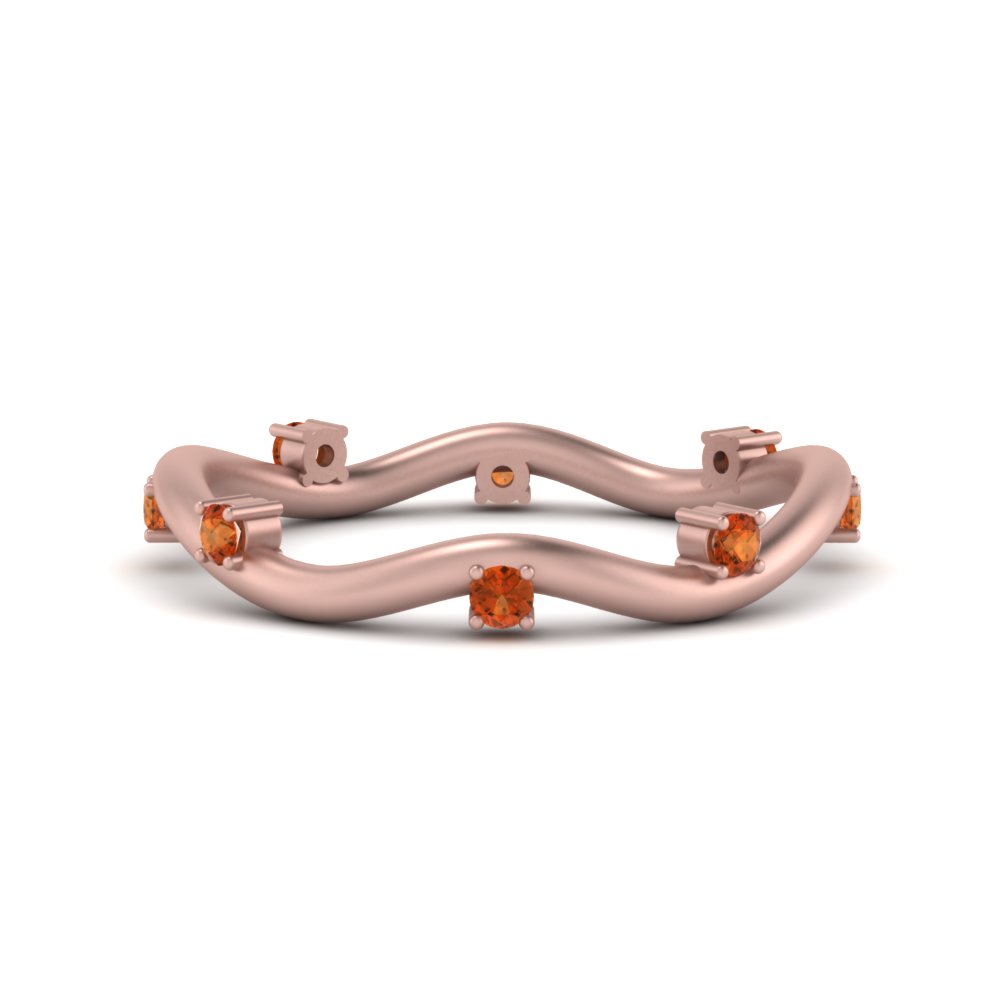Orange Shire Wave Wedding Band In 14k Rose Gold Fascinating Orange Shire Wave Wedding Band In Fdb8619gsaor Nl